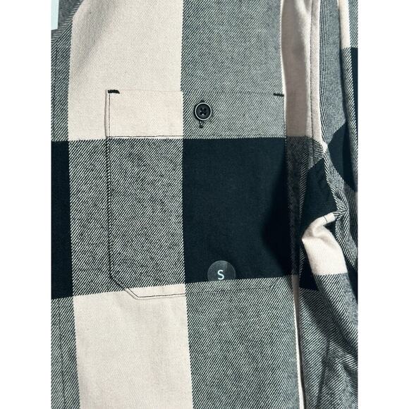 NWT Pacsun Mens Classic Plaid Flannel Button Down Long Sleeve Pink/Black Small - Picture 11 of 12